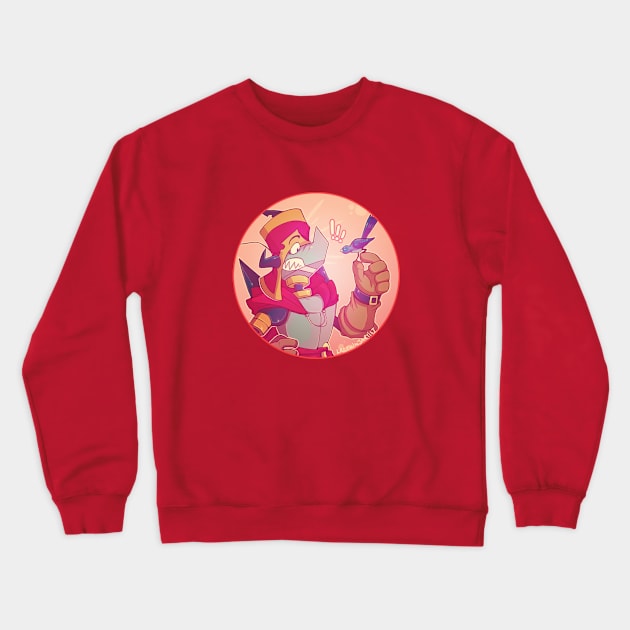 Knight and the Bird Crewneck Sweatshirt by LazyNinjartist